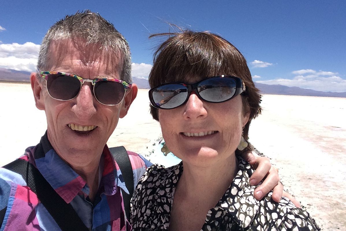 15 Jerome And Charlotte Ryan Enjoying Salinas Grandes Dry Salt Lake Argentina